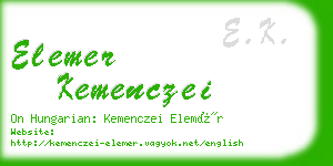 elemer kemenczei business card